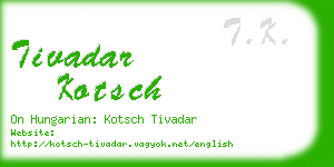 tivadar kotsch business card